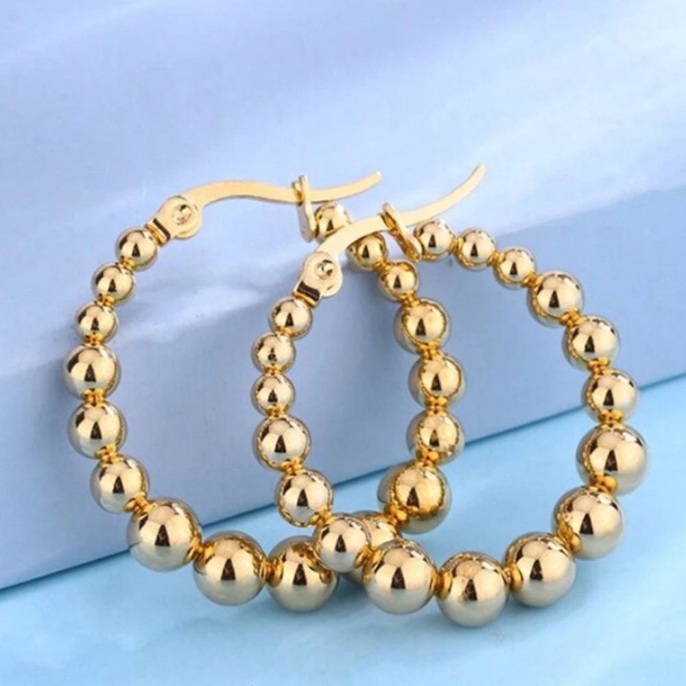 3for$20 1pair Ball Bead Hoop Earrings